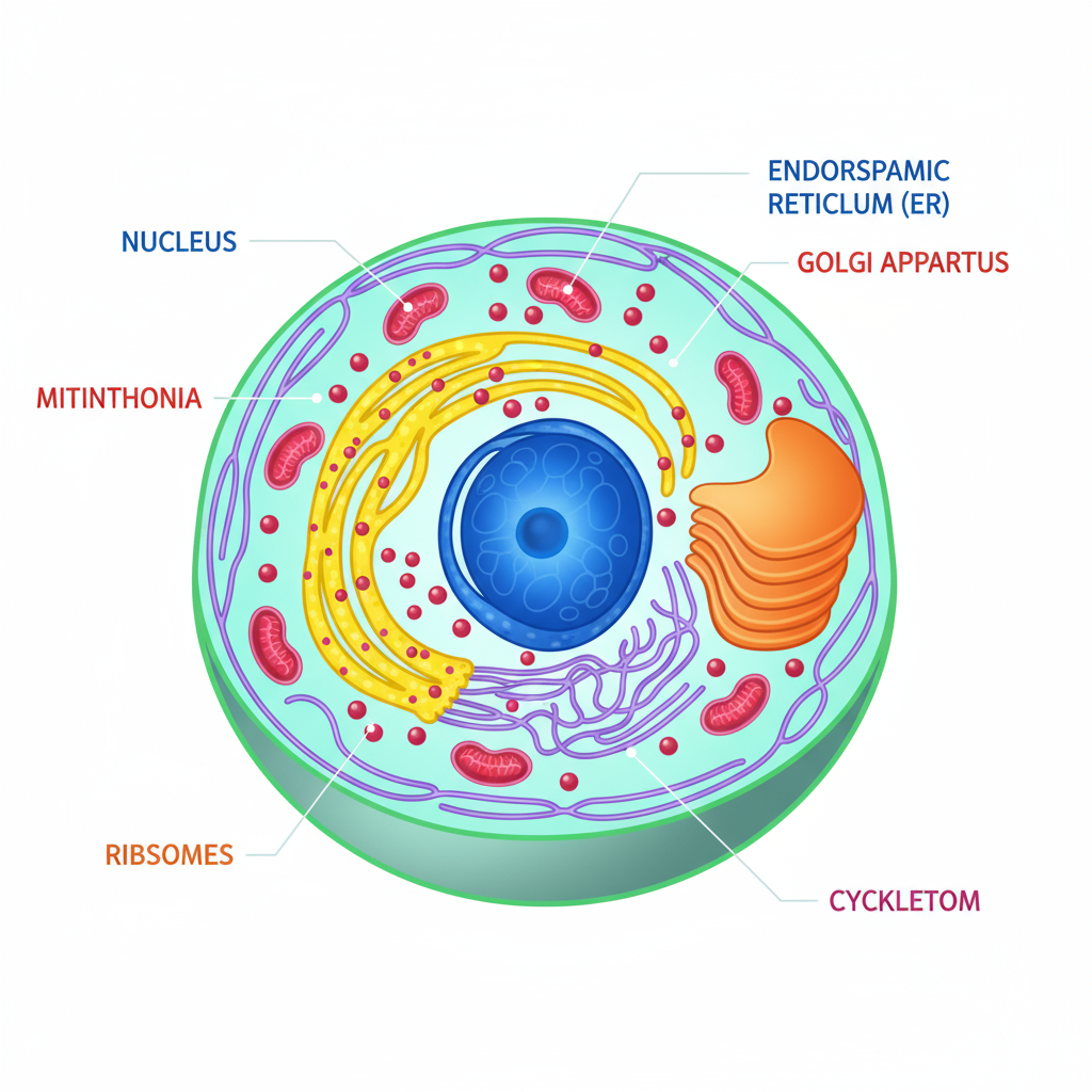 Biology Cell Structure Eukaryotic Cross Sectional Relationships Diagram